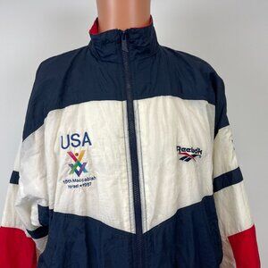 Vintage Reebok Team USA Maccabiah Games Windbreaker Jacket Mens M 90s Israel